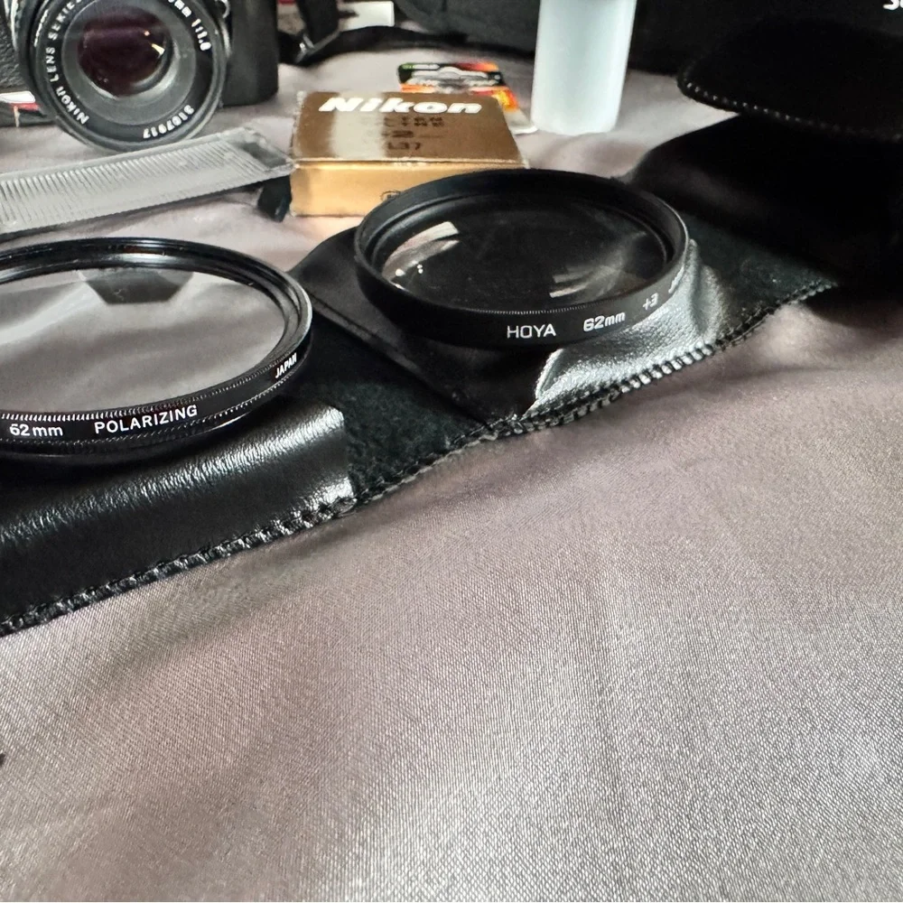 FG Nikon 35mm SLR camera with accessories